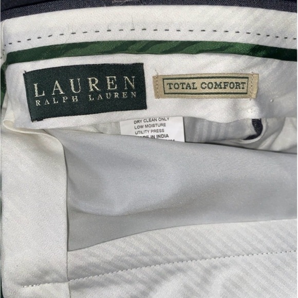 Lauren Ralph Lauren Total Comfort Pants Mens 38 x 32 Gray  100% Wool Flat Front - Picture 4 of 4